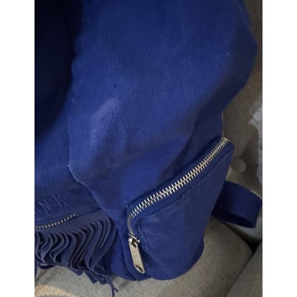 Victorias Secret PINK School Backpack Blue Denim Fringe - Picture 3 of 15